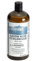 LA CORVETTE Black Liquid Soap, Lavender & Linseed Oil | 1L French Soaps UK