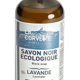 LA CORVETTE Black Liquid Soap, Lavender & Linseed Oil | 1L French Soaps UK