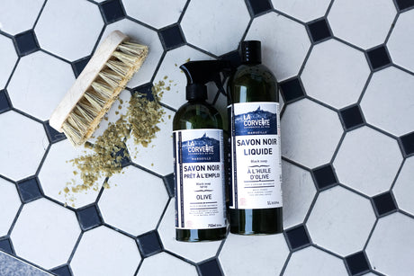 LA CORVETTE Black Liquid Soap, Lavender & Linseed Oil | 1L French Soaps UK