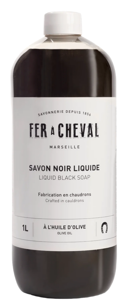 FER A CHEVAL Black Liquid Soap, Olive Oil | 1L French Soaps UK