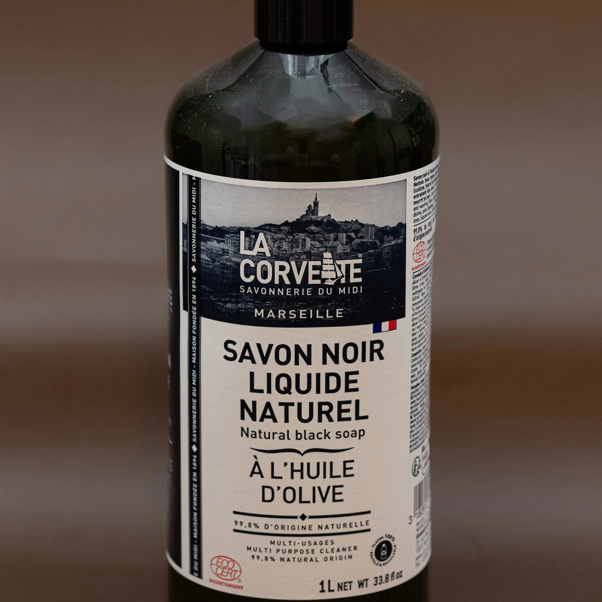 LA CORVETTE Black Liquid Soap, Olive Oil | 1L French Soaps UK