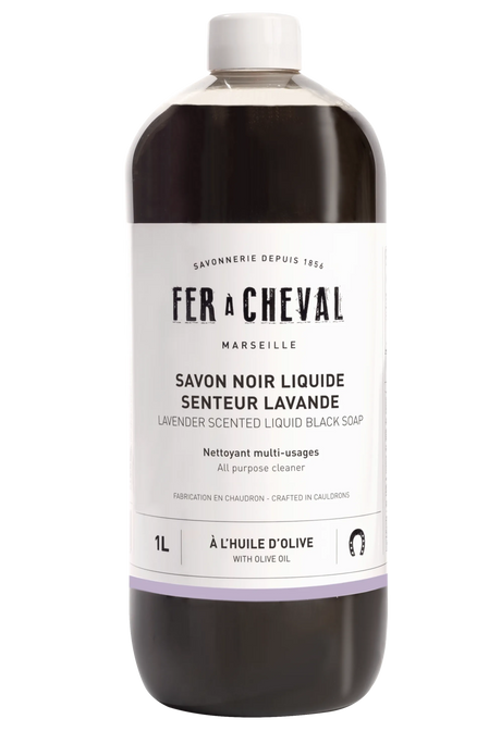 FER A CHEVAL Black Liquid Soap, Olive Oil & Lavender | 1L French Soaps UK