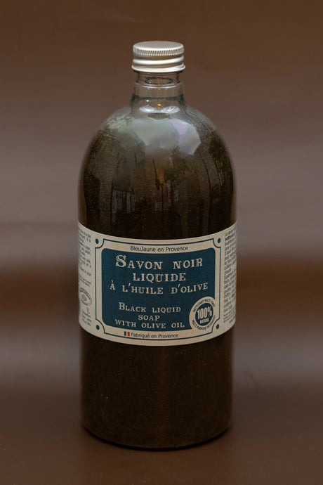 BLEU JAUNE Black Liquid Soap with Olive Oil | 1L French Soaps UK