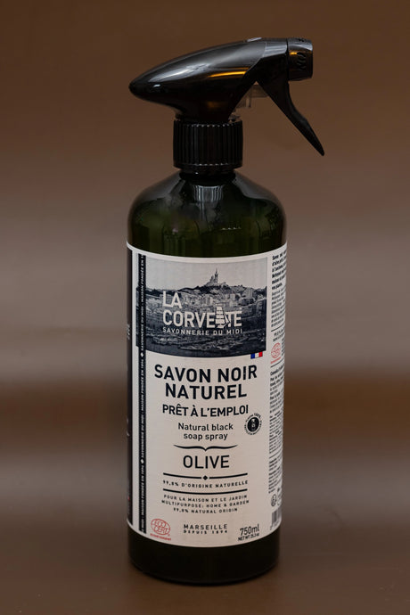 LA CORVETTE Black Soap Spray, Olive Oil |  750ml French Soaps UK