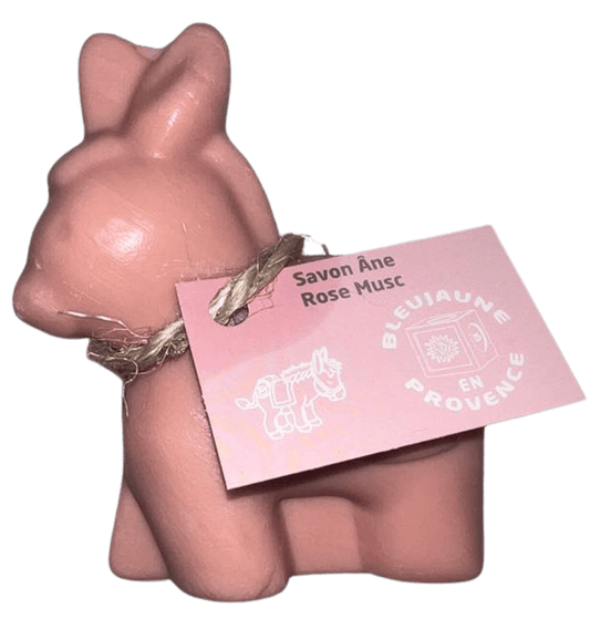BLEU JAUNE Donkey Shaped Soap, Rose Fragrance, enriched Organic Shea Butter | 150g French Soaps UK