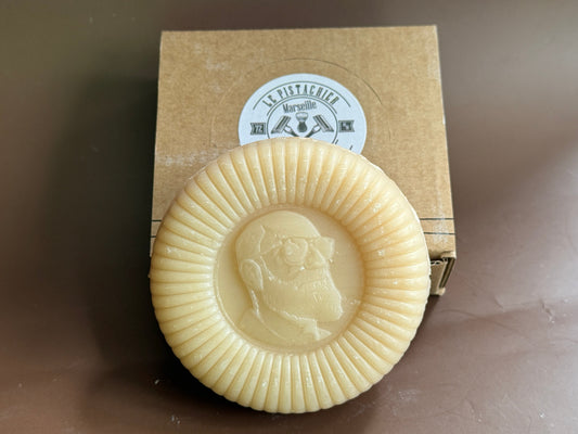BLEU JAUNE Shaving Soap, Almond & Pistachio, 110g French Soaps UK