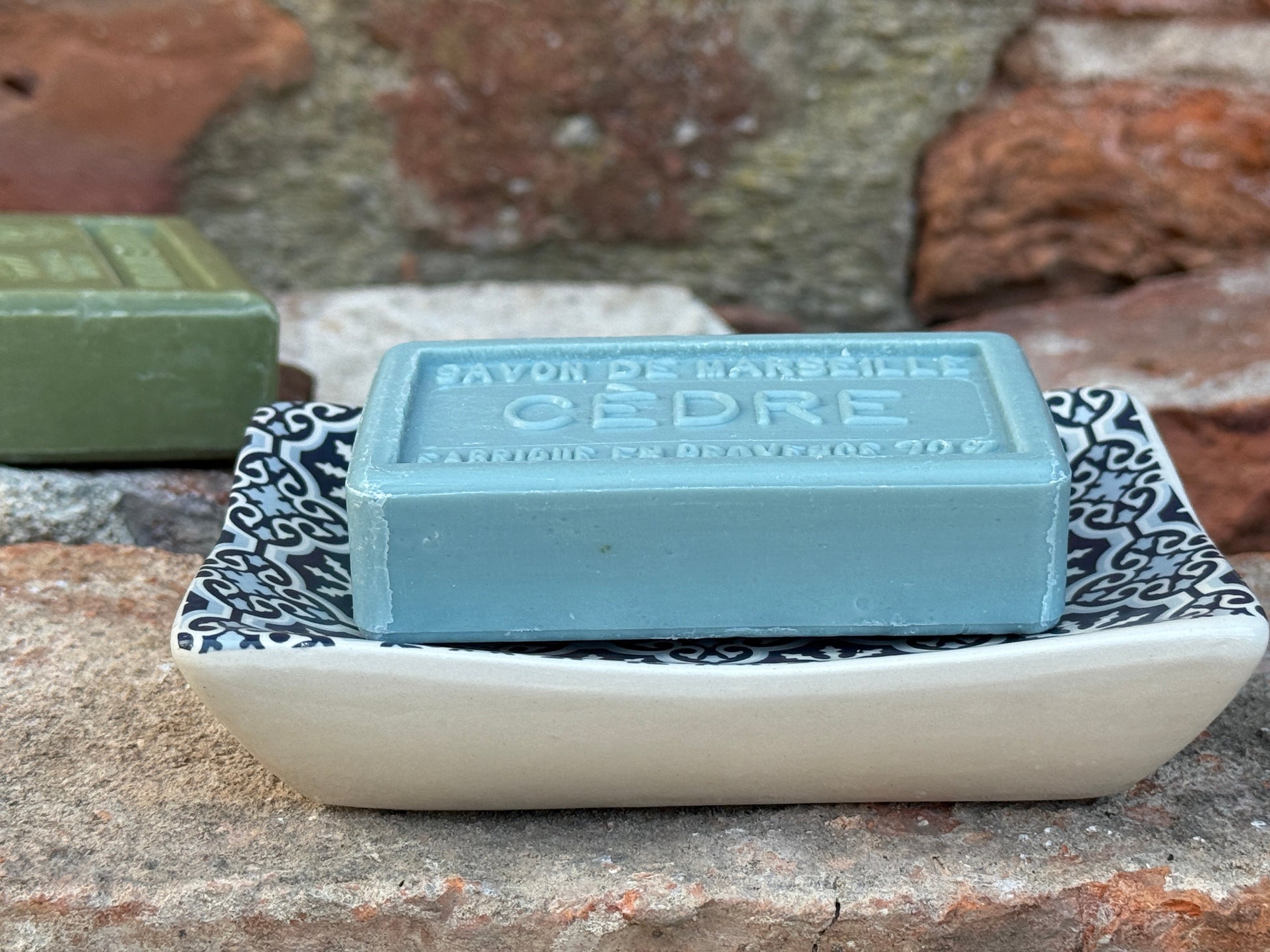 Bastide & Olivier Blue Mosaic Ceramic Soap Dish French Soaps UK