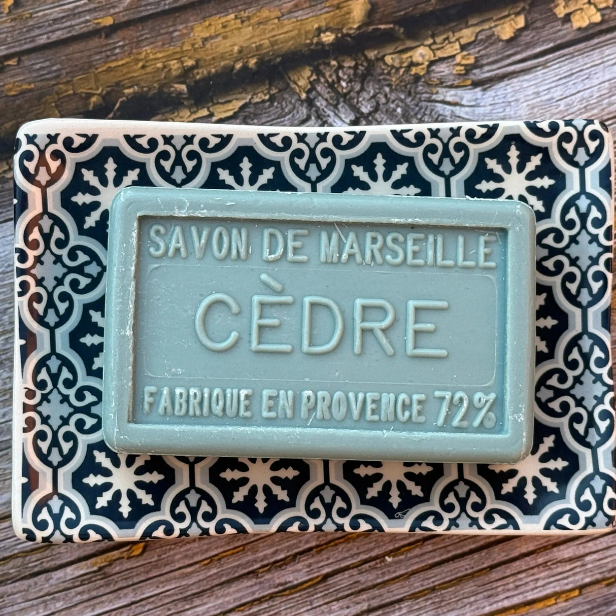 Bastide & Olivier Blue Mosaic Ceramic Soap Dish French Soaps UK