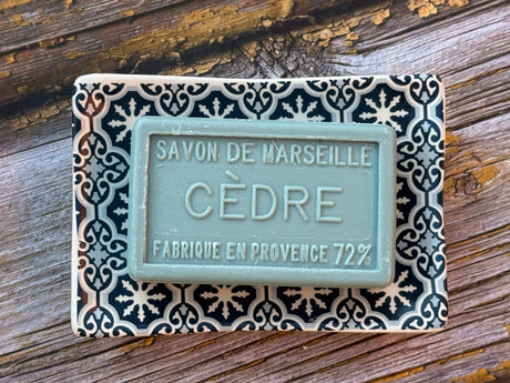 Bastide & Olivier Blue Mosaic Ceramic Soap Dish French Soaps UK