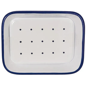 TADÉ PAYS DU LEVANT Blue & White Enamel Soap Dish - Large French Soaps UK