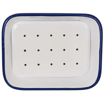 TADÉ PAYS DU LEVANT Blue & White Enamel Soap Dish - Large French Soaps UK