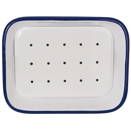 TADÉ PAYS DU LEVANT Blue & White Enamel Soap Dish - Large French Soaps UK
