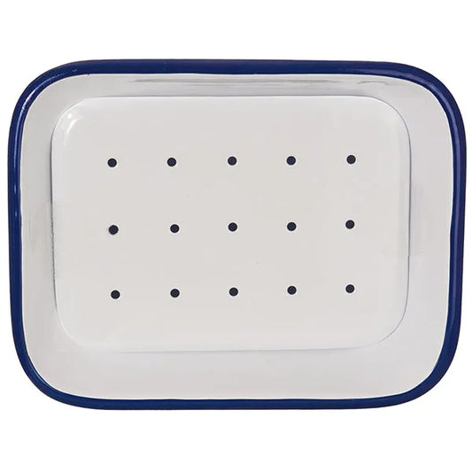TADÉ PAYS DU LEVANT Blue & White Enamel Soap Dish - Large French Soaps UK