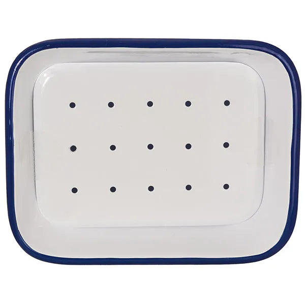 TADÉ PAYS DU LEVANT Blue & White Enamel Soap Dish - Large French Soaps UK
