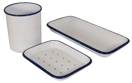 TADÉ PAYS DU LEVANT Blue & White Enamel Soap Dish - Large French Soaps UK