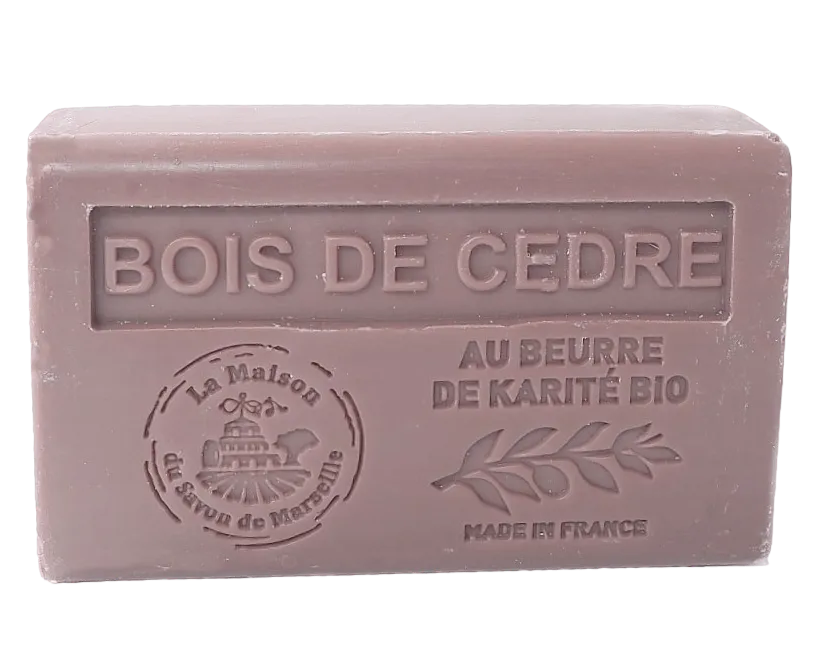 LA MAISON DU SAVON DE MARSEILLE Cedar Wood (Bois de Cedre) French Soap with organic Shea Butter 125g French Soaps UK