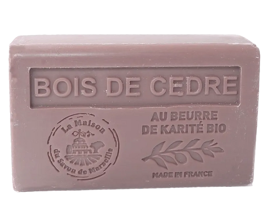 LA MAISON DU SAVON DE MARSEILLE Cedar Wood (Bois de Cedre) French Soap with organic Shea Butter 125g French Soaps UK