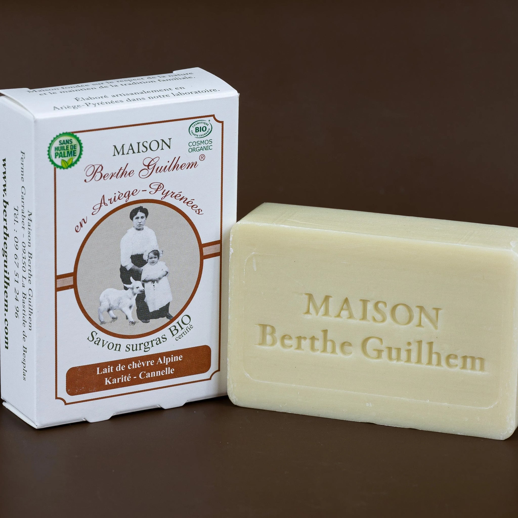 MAISON BERTHE GUILHEM Ceylon Cinnamon Oil & Shea Butter  | Organic Alpine Goat's Milk | 100g French Soaps UK
