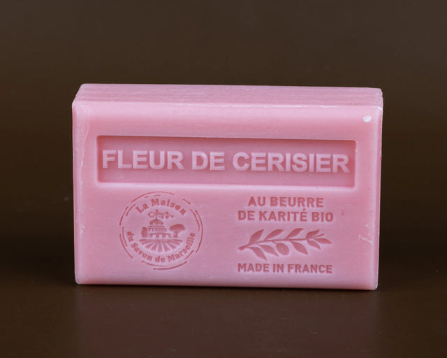 LA MAISON DU SAVON DE MARSEILLE Cherry Blossom French Soap with Organic Shea Butter 125g French Soaps UK
