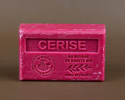 LA MAISON DU SAVON DE MARSEILLE Cherry, French Soap with Organic Shea Butter, 125g French Soaps UK