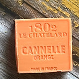 LE CHATELARD 1802 Cinnamon and Orange Marseille Soap, 72% Coconut, Olive and Almond Oil, 100g |  PALM FREE French Soaps UK