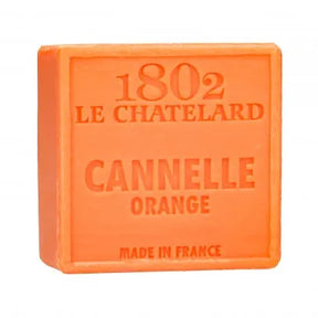 LE CHATELARD 1802 Cinnamon and Orange Marseille Soap, 72% Coconut, Olive and Almond Oil, 100g |  PALM FREE French Soaps UK