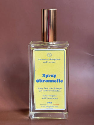 BLEU JAUNE Citronella Spray, 100% Natural Mosquito & Bug Repellent French Soaps UK