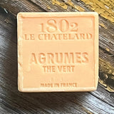LE CHATELARD 1802 Citrus & Green Tea Marseille Soap, 72% Coconut, Olive and Almond Oil, 100g |  PALM FREE French Soaps UK