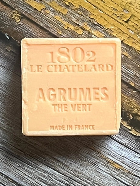 LE CHATELARD 1802 Citrus & Green Tea Marseille Soap, 72% Coconut, Olive and Almond Oil, 100g |  PALM FREE French Soaps UK