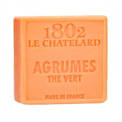 LE CHATELARD 1802 Citrus & Green Tea Marseille Soap, 72% Coconut, Olive and Almond Oil, 100g |  PALM FREE French Soaps UK