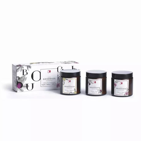 Boxed Candle Trio: Fig, Tuberose, Sakura-GEODESIS-FrenchSoaps