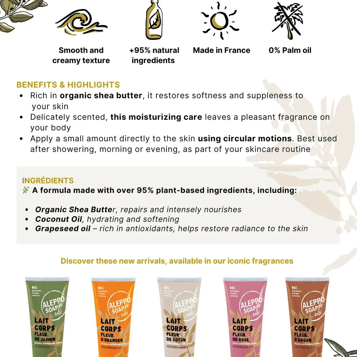 TADÉ PAYS DU LEVANT Argan Flower Body Lotion with Shea Butter | 200ml French Soaps UK