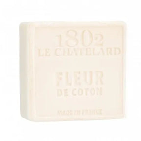 LE CHATELARD 1802 Cotton Flower Marseille Soap, 72% Coconut, Olive and Almond Oil, 100g |  PALM FREE French Soaps UK