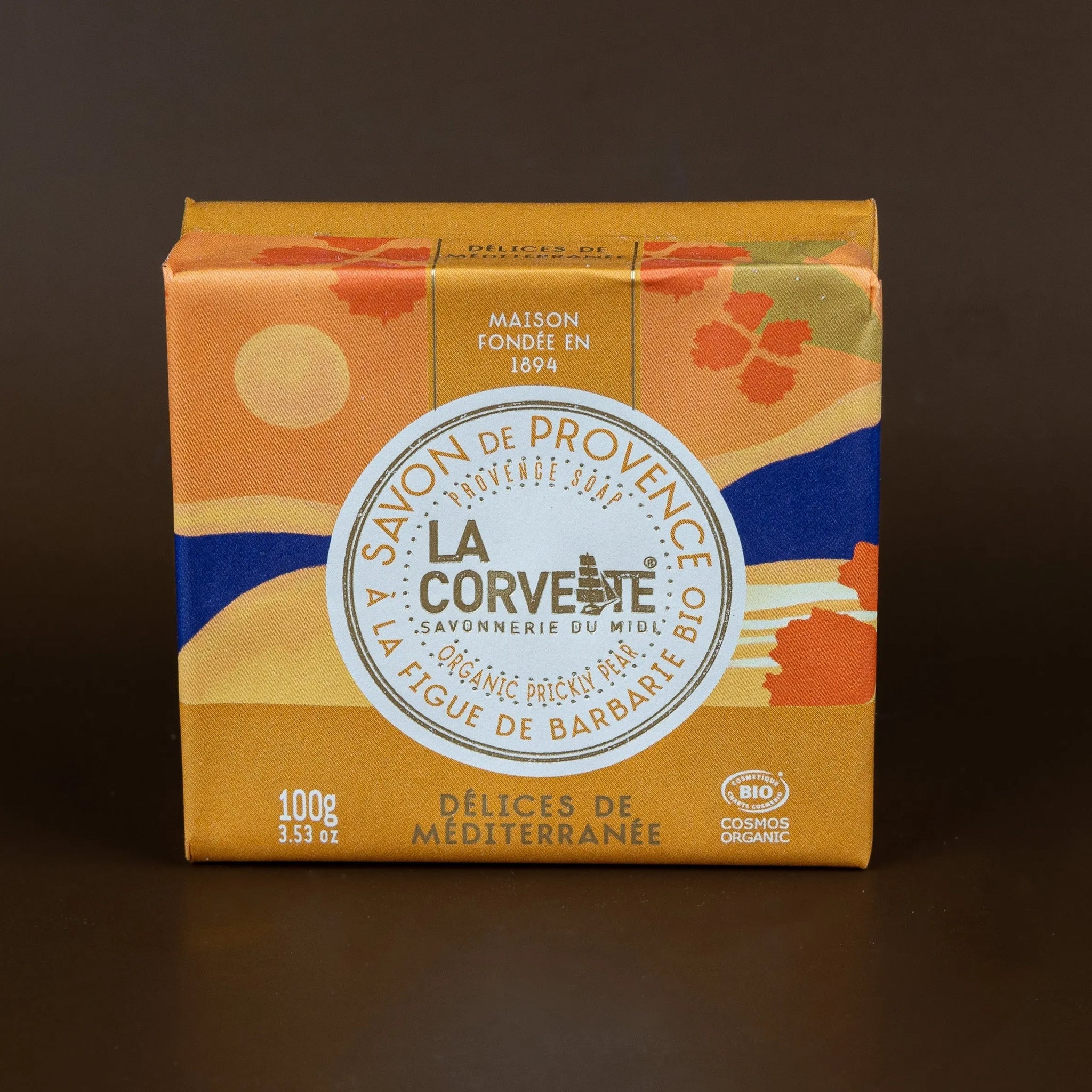 LA CORVETTE Delices de Mediterranee (Orange, Fig & Vanilla), 100g, Palm Free & Organic French Soaps UK