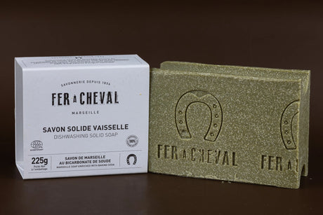 FER A CHEVAL Dishwashing Marseille Soap Bar with Baking Soda |  225g French Soaps UK