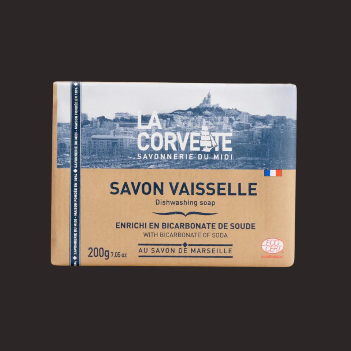 LA CORVETTE Dishwashing Soap Bar Olive & Baking Soda I 200g French Soaps UK