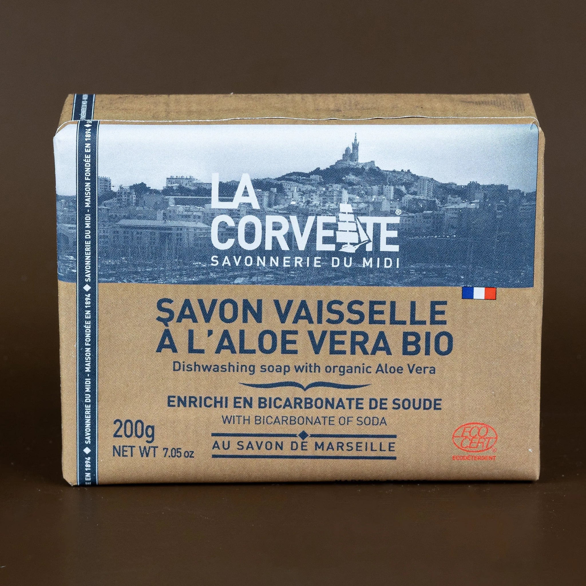 LA CORVETTE Dishwashing Soap Bar with Baking Soda & Aloe Vera | 200g French Soaps UK