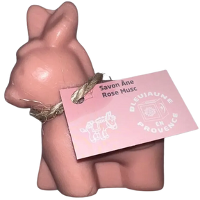 BLEU JAUNE Donkey Shaped Soap, Rose Fragrance, enriched Organic Shea Butter | 150g French Soaps UK