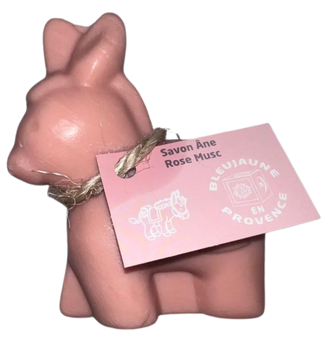 BLEU JAUNE Donkey Shaped Soap, Rose Fragrance, enriched Organic Shea Butter | 150g French Soaps UK
