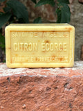 BLEU JAUNE Exfoliating Lemon (Citron Écorce), Marseille Bath & Shower Bar, 250g French Soaps UK