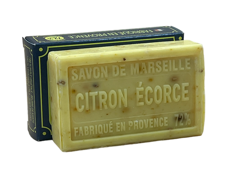 BLEU JAUNE Exfoliating Lemon (Citron Écorce), Marseille Soap with Shea Butter, 100g French Soaps UK
