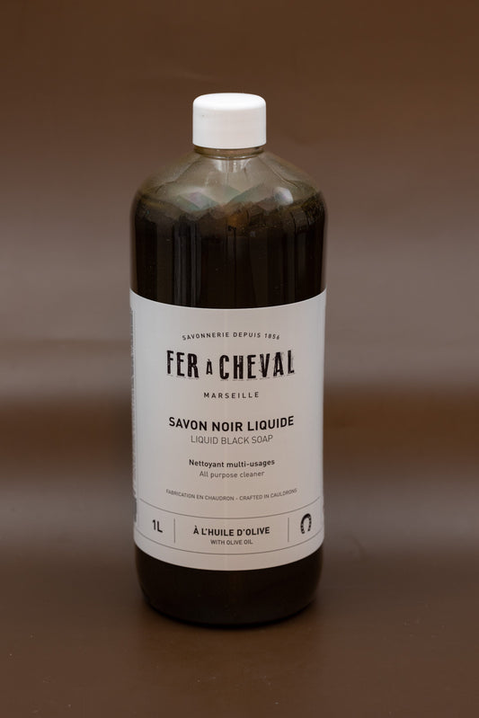 FER A CHEVAL Black Liquid Soap, Olive Oil | 1L French Soaps UK