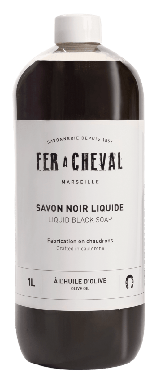 FER A CHEVAL Black Liquid Soap, Olive Oil | 1L French Soaps UK