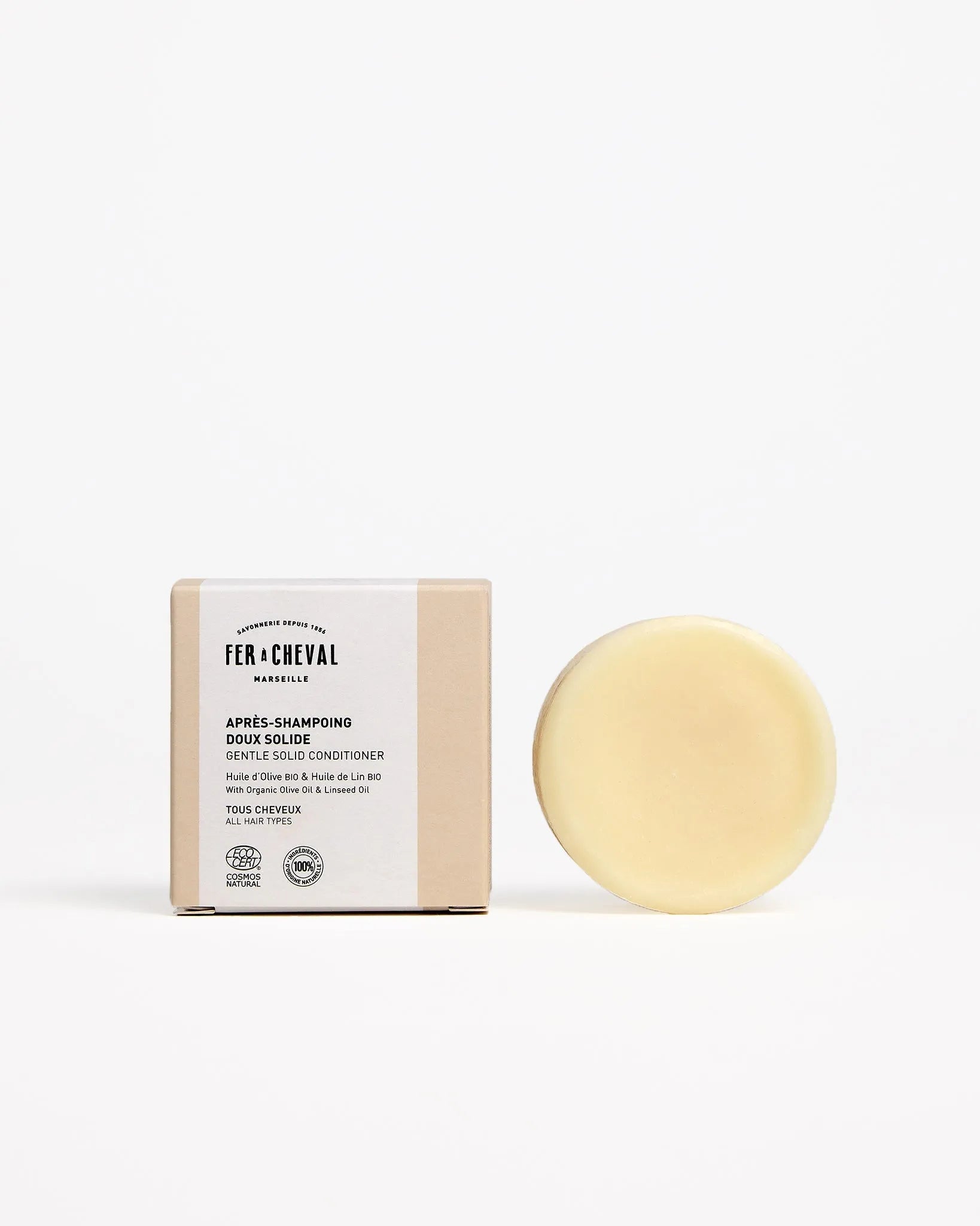 FER A CHEVAL Gentle Hair Conditioning Bar with Organic Olive Oil & Organic Linseed Oil French Soaps UK