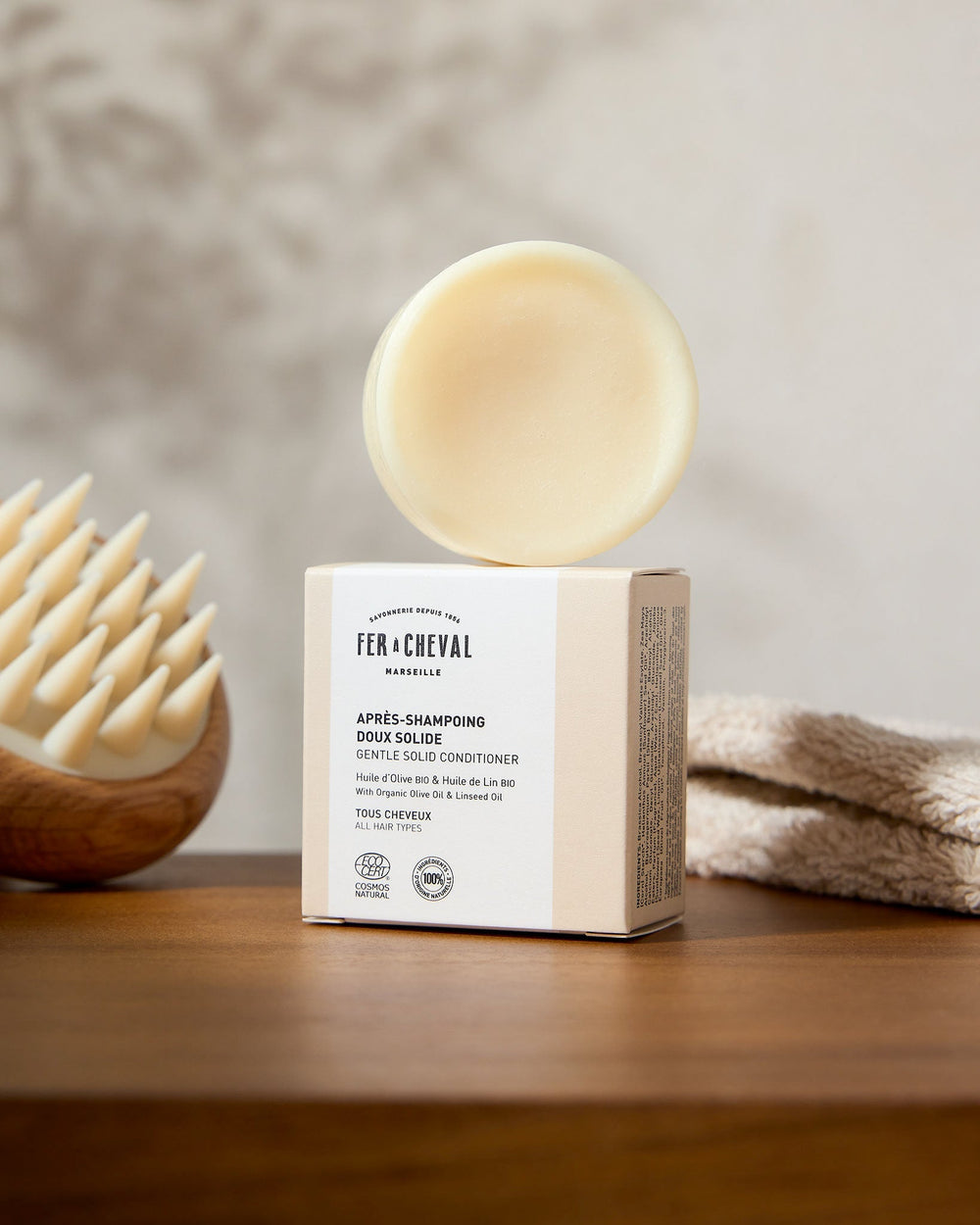 FER A CHEVAL Gentle Hair Conditioning Bar with Organic Olive Oil & Organic Linseed Oil French Soaps UK