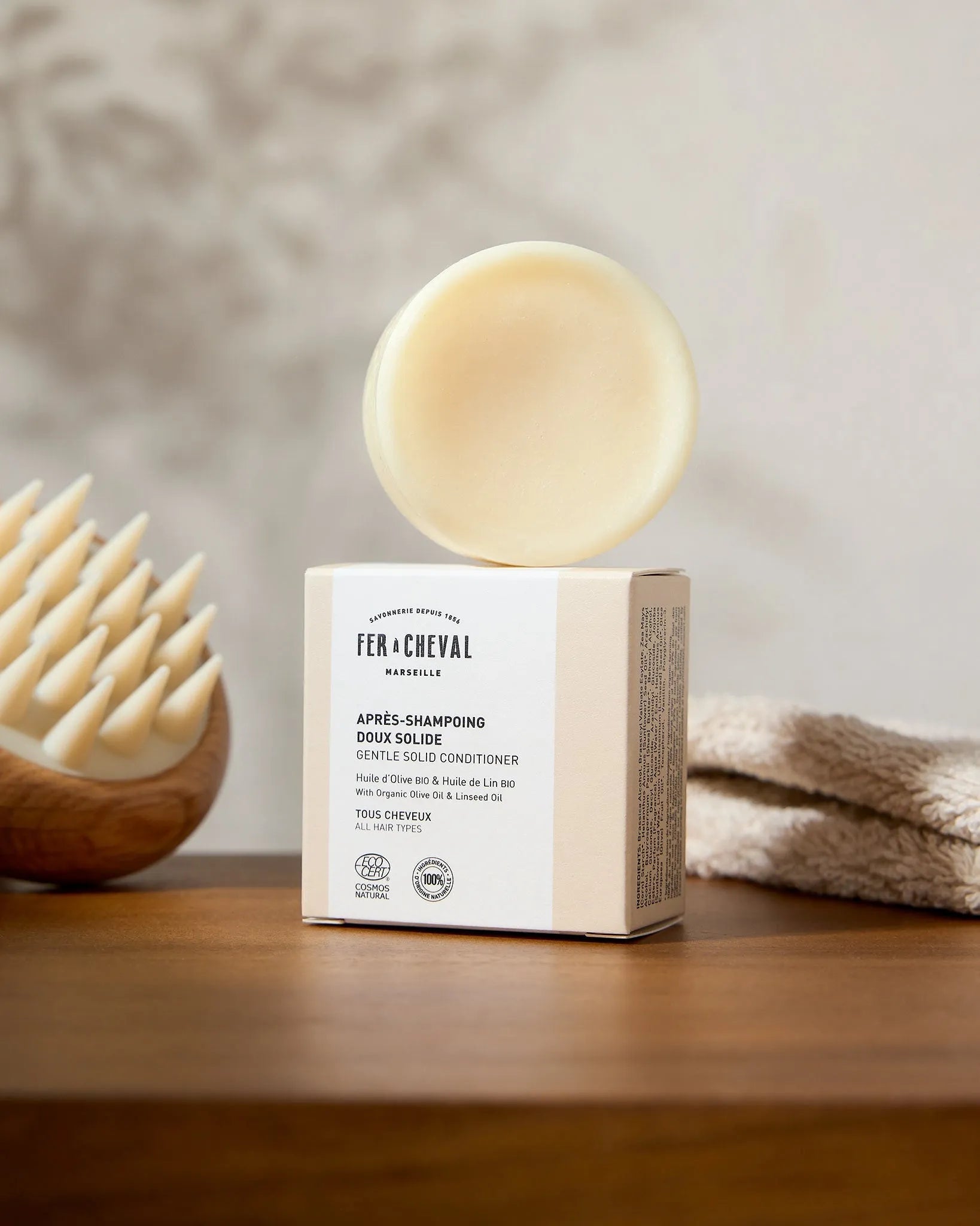 FER A CHEVAL Gentle Hair Conditioning Bar with Organic Olive Oil & Organic Linseed Oil French Soaps UK