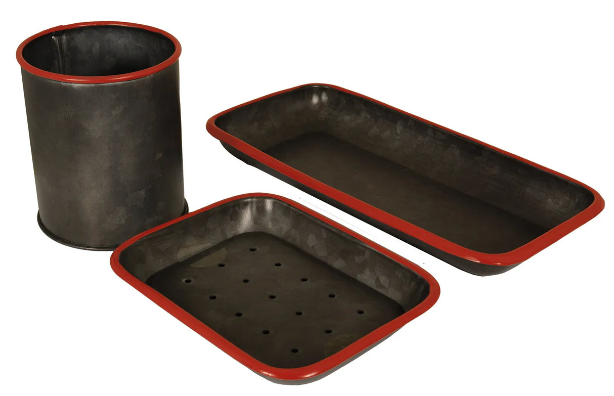 TADÉ PAYS DU LEVANT Graphite & Red Enamel Soap Dish - Large French Soaps UK