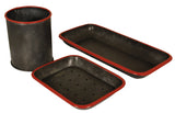 TADÉ PAYS DU LEVANT Graphite & Red Enamel Soap Dish - Large French Soaps UK