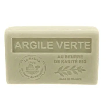 LA MAISON DU SAVON DE MARSEILLE Green Glay, French Soap with Organic Shea Butter, 125g French Soaps UK