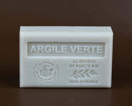 LA MAISON DU SAVON DE MARSEILLE Green Glay, French Soap with Organic Shea Butter, 125g French Soaps UK